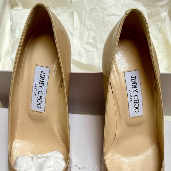 Jimmy Choo Nude Patent Leather Heels - Picture 12 of 15